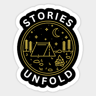 Stories Unfold Camp Fire Sticker